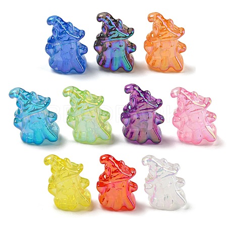 10Pcs Halloween Themed UV Plating Acrylic Beads OACR-L017-08A-1