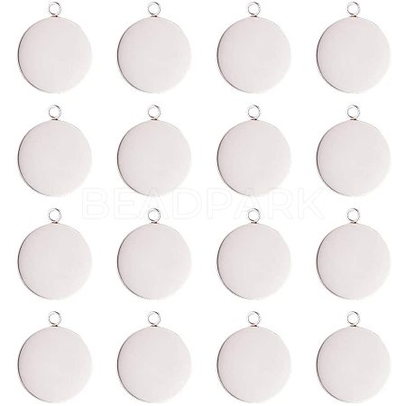 304 Stainless Steel Pendant Cabochon Settings STAS-NB0001-03P-1