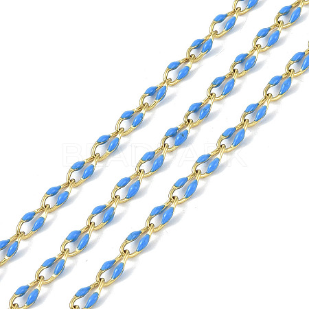 Ion Plating(IP) 304 Stainless Steel Dapped Chains AJEW-Q150-09G-01-1