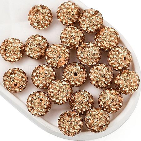 Round Polymer Clay Czech Glass Rhinestone Beads RB-D289-8mm-362-1