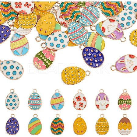 Olycraft 48Pcs 12 Style Alloy Enamel Pendants ENAM-OC0001-08-1