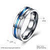 Valentine's Day Titanium Steel Cubic Zirconia Finger Ring RJEW-BB18930-8-3