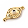 Rack Plating Real 18K Gold Plated Brass Micro Pave Clear Cubic Zirconia Connector Charms ZIRC-L102-02G-08-2