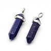 Natural Lapis Lazuli Bullet Double Terminated Pointed Pendants X-G-F171-08-1