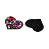 Heart Hotfix Glass Rhinestone with Cloth Patches PATC-T002-02E-2