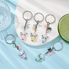 Angel Acrylic Beaded Keychain with Flower Opaque Resin Charms KEYC-JKC00533-5