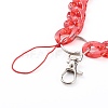 Transparent Acrylic Curb Chain Mobile Straps HJEW-JM00452-03-2