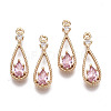 Brass Micro Pave Cubic Zirconia Pendants KK-R111-003-A04-1