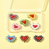 8Pcs 8 Colors Painted Glass Beads Bumpy Beads Heart LAMP-FS0001-50-9