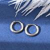 Tarnish Resistant 202 Stainless Steel Huggie Hoop Earrings EJEW-F111A-13mm-P-1