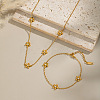 304 Stainless Steel Flower Link Chain Necklaces and Bracelets DF0903-3-3