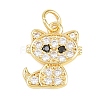 Brass Micro Pave Cubic Zirconia Pendants KK-D258-37G-02-1