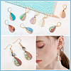 Teardrop Resin & Walnut Wood Pendant Stitch Markers HJEW-AB00325-5