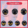 40Pcs Natural Black Onyx(Dyed & Heated) Carved Beads G-SC0002-90-2