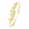 Marine Organism Brass Cuff Bangles for Women BJEW-D368-03N-G-4
