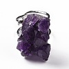 Natural Amethyst Nuggets Cuff Ring RJEW-G271-01P-02-3