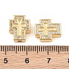 Brass Micro Pave Clear Cubic Zirconia Beads CU-CBA1F4D-01G-3