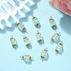 10Pcs Transparent Crackled Glass Cube Connector Charms PALLOY-JF03945-5