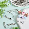 80Pcs 4 Styles Iron Hair Barrette Findings IFIN-SC0001-64-4