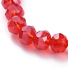 Faceted Rondelle Glass Beads Stretch Bracelets BJEW-JB04991-04-3