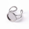 201 Stainless Steel Cuff Pad Ring Settings X-STAS-S080-040B-P-4