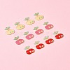 12Pcs 3 Colors Light Gold Plated Alloy Enamel Pendants FIND-FS0002-83-9