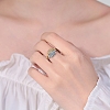 2Pcs 2 Style Cubic Zirconia Open Cuff Rings Set RJEW-B050-01-4