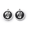 304 Stainless Steel Black Enamel Charms STAS-M102-17P-04-1