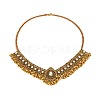 Teardrop Alloy Rhinestone Pendant Necklaces & Dangle Earrings Sets for Women WGDDD7F-05-2