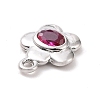 Eco-friendly Brass Micro Pave Medium Violet Red Cubic Zirconia Pendants KK-D079-04P-3