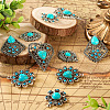 10Pcs 5 Styles Synthetic Turquoise Dyed Pendants FIND-TA0003-28-5