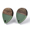 Resin & Walnut Wood Stud Earring Findings MAK-N032-002A-B03-2