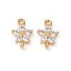 Brass Pave Cubic Zirconia Connector Charms ZIRC-L105-01G-2