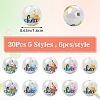 30Pcs 5 Styles UV Plating Iridescent Acrylic Beads OACR-SZ0001-91-2