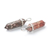 Natural Red Agate Pointed Pendants G-M378-01P-A22-3
