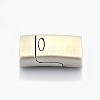 Rectangle 304 Stainless Steel Matte Magnetic Necklace Clasps X-STAS-O035-12A-1