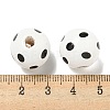 Printed Wood European Beads WOOD-G022-18A-3