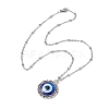 Evil Eye Resin Alloy Pendants Necklaces NJEW-JN04544-2