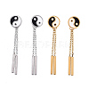 Feng Shui 304 Stainless Steel Chain Tassel Earrings EJEW-I248-37-1