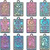12Pcs 6 Style Rack Plating Rainbow Color Alloy Pendants FIND-CA0004-52-1