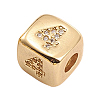 Brass Micro Pave Cubic Zirconia Beads ZIRC-L091-021G-04-1