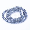 Electroplate Transparent Glass Beads Strands EGLA-A034-T2mm-Y04-2