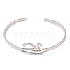 201 Stinless Steel God Eye of Horus Cuff Bangles for Women BJEW-P337-01P-2