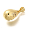Rack Plating Brass Micro Pave Cubic Zirconia Pendants KK-L226-102G-F-2