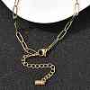 304 Stainless Steel Ring Pendant Paperclip Chain Necklaces for Women NJEW-Z091-02G-2