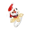 Rotatable Handmade Lampwork Rings RJEW-P158-02A-4