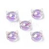 UV Plating Rainbow Iridescent Acrylic Beads OACR-H015-05A-1