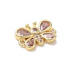 Brass Pave Cubic Zirconia Butterfly Links Connector Charms KK-L268-028G-3