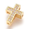 Brass Micro Pave Cubic Zirconia Beads ZIRC-F088-027G-1