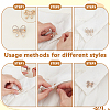 10Pcs 10 Styles Bowknot Shape Alloy ABS Plastic Pearl & Rhinestone Brooches for Backpack Clothes JEWB-GA0001-42-3